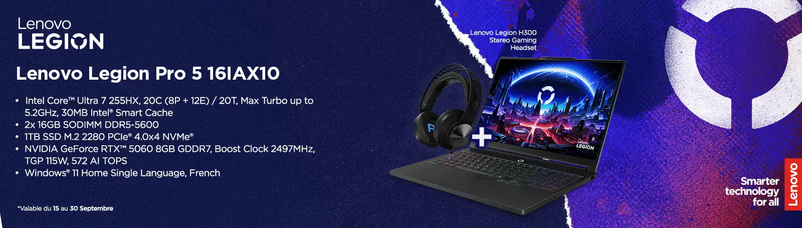 PC portable gamer Lenovo Legion Pro 5 chez Sig Shop