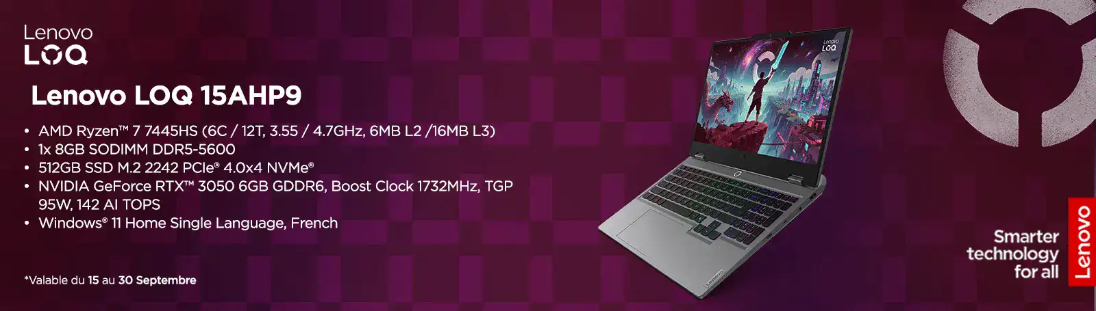 PC portable gamer Lenovo LOQ 15 chez Sig Shop