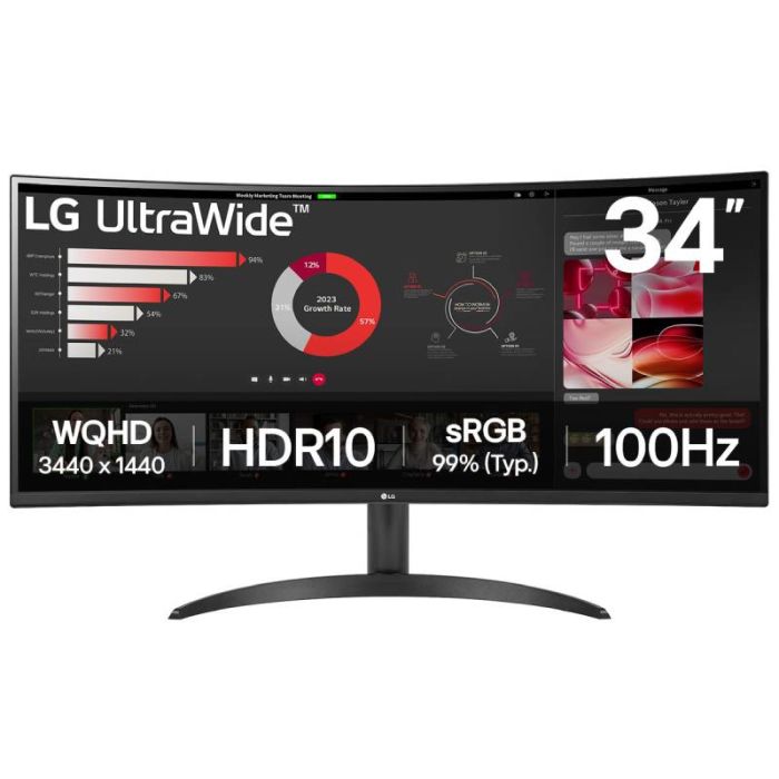 Ecran Gaming LG 34WR50QK 34" UWQHD Incurvé 100Hz