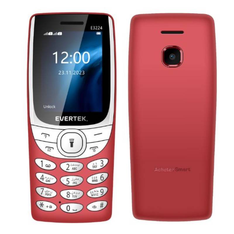 Téléphone Portable EVERTEK E3224 - Rouge