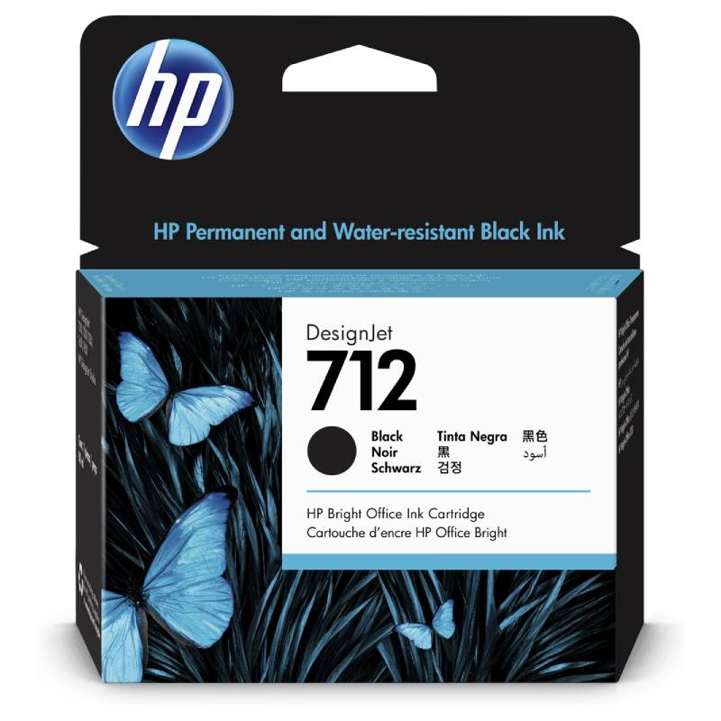 Cartouche d'encre HP d'origine 712 80ml - Noir